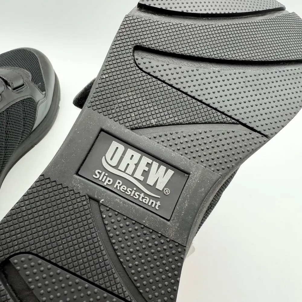 Drew Mens Contest Sneakers US 9.5 WIDE Black Fabric Hook and Loop SR NWOB